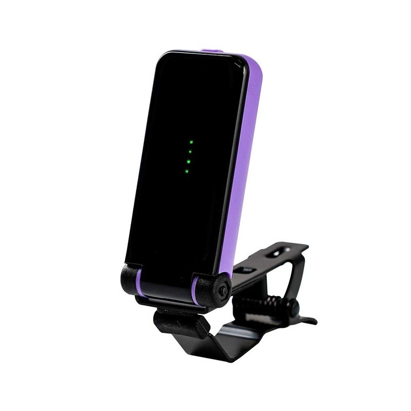 FLAMMA Guitar Tuner Clip On Tuner for Electric Guitar Bass Tuner Ukulele Tuner Power Saving Mode LED Display Metal Clip (Purple) - Image 5