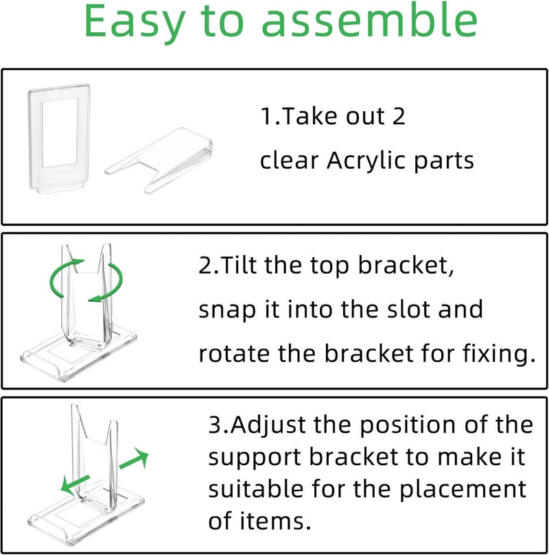 TERDEWE （10 Pack ）Acrylic Book Stand for Display Adjustable Clear Display Holder Easel Collector Stand for Home Office Back to School Comic Album CD Magazine Postcard Artworks (4.2 x 4.3 x 2.35 Inch) - Image 4