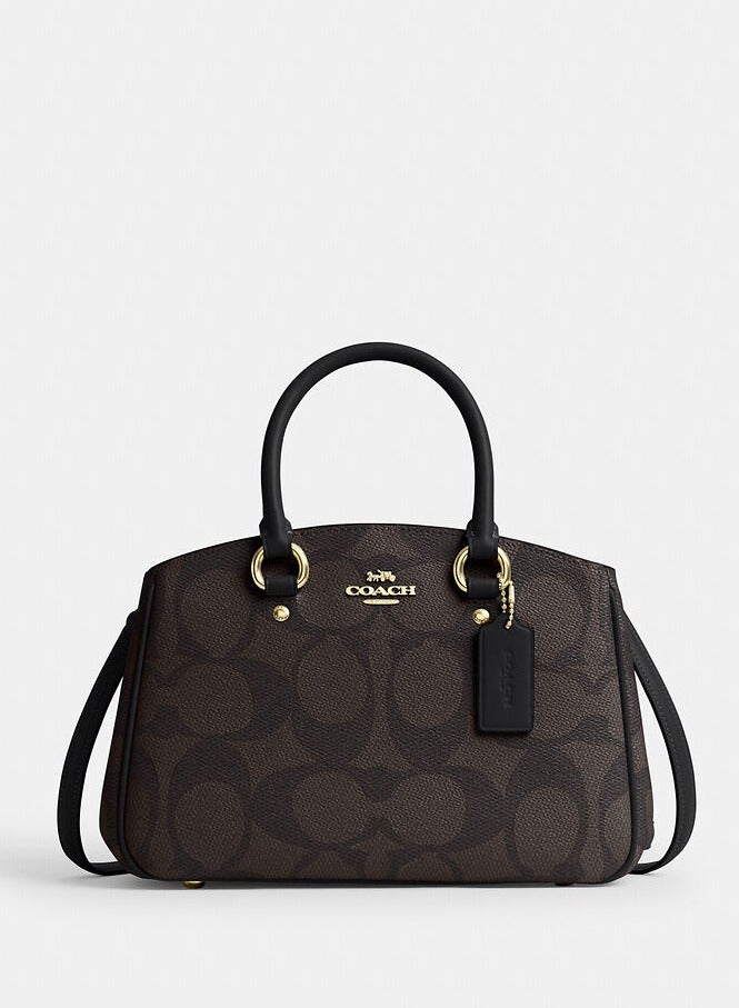 coachoutlet Coach Savannah Small Carryall Bag In Signature Canvas, Women's Shoulder Bag, Women's Cross-Body Bag, Women's Hand Bag, Women's  Tote Bag, Walnut-Black - Image 1