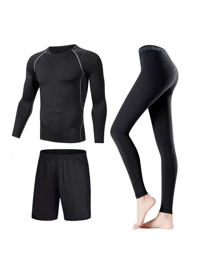 Generic - Swimsuit Women's Split Large Size Conservative Swimming Trunks For Chubby Girls Long-sleeved Trousers For Students Sunscreen Diving Suit-Color:Women-gray Line Elite Three-piece (long Sleeve)-Size:L - Image 1