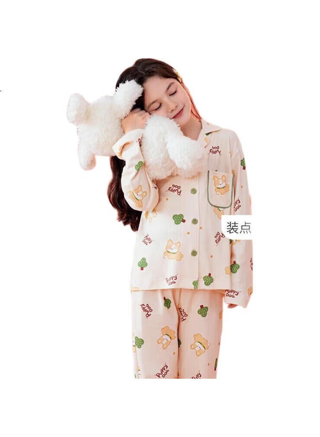 Fenton Children'S Pajamas, Girls' Antibacterial Pure Cotton Spring Cartoon Long-Sleeve Sleepwear For Older Children, Home Wear Q9Fj257930901 - Image 3