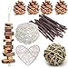 ANDES Rabbit Chew Toys Pet Bunny Tooth Chew Toys Organic Natural Apple Wood Grass Cake Ideal for Bunny Chinchilla Guinea Pigs Hamsters Teeth Grinding Bird Exercise Molar 13PCS - Image 3