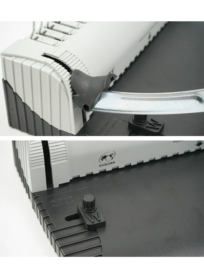 Kidle Binding Machine 21-Hole Comb Punch Binder Machine for Letter Size / A4 / A5 Paper Easy to Punch Handle Adjustable Margin - Image 3