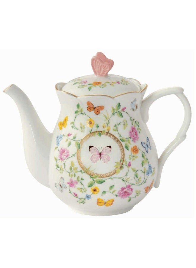 Easy Life Dancing Butterflies Porcelain Teapot with Box Multicolor 900ml - Image 1