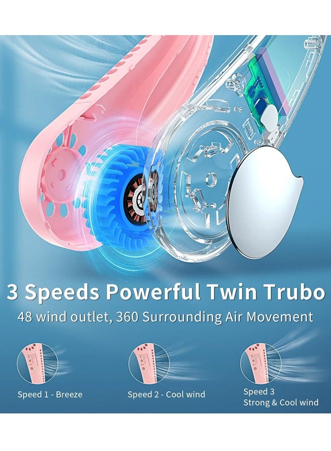 إسكدنيا محمولة مروحة الرقبة القابلة لإعادة الشحن ، مروحة الرقبة ، USB المعجبين القابلة لإعادة الشحن تدير 3 سرعات قابلة للتعديل ، تبريد أسرع ، هادئ فائق ، مناسبة للمنزل ، المكتب ، السفر ، الرياضة - Image 2