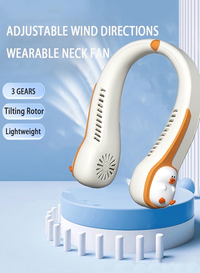 إسكدنيا محمولة مروحة الرقبة القابلة لإعادة الشحن ، مروحة الرقبة ، USB المعجبين القابلة لإعادة الشحن تدير 3 سرعات قابلة للتعديل ، تبريد أسرع ، هادئ فائق ، مناسبة للمنزل ، المكتب ، السفر ، الرياضة - Image 1