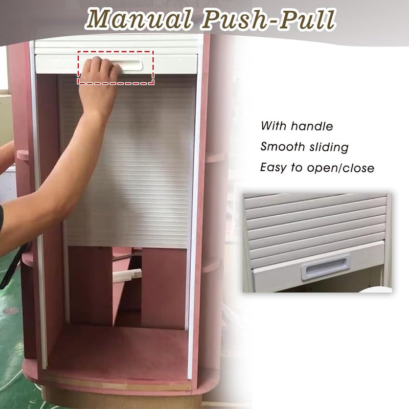 Tambour Sliding Door Sideboard Cabinet40 to 20" Closet Folding Storage for Bins Ideal for Campervan PantryStylish SpaceSaving Solutions for Home & RV - Image 2