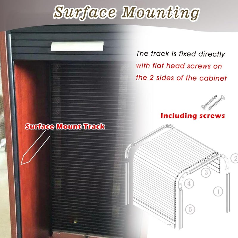 Tambour Sliding Door Sideboard Cabinet40 to 20" Closet Folding Storage for Bins Ideal for Campervan PantryStylish SpaceSaving Solutions for Home & RV - Image 3