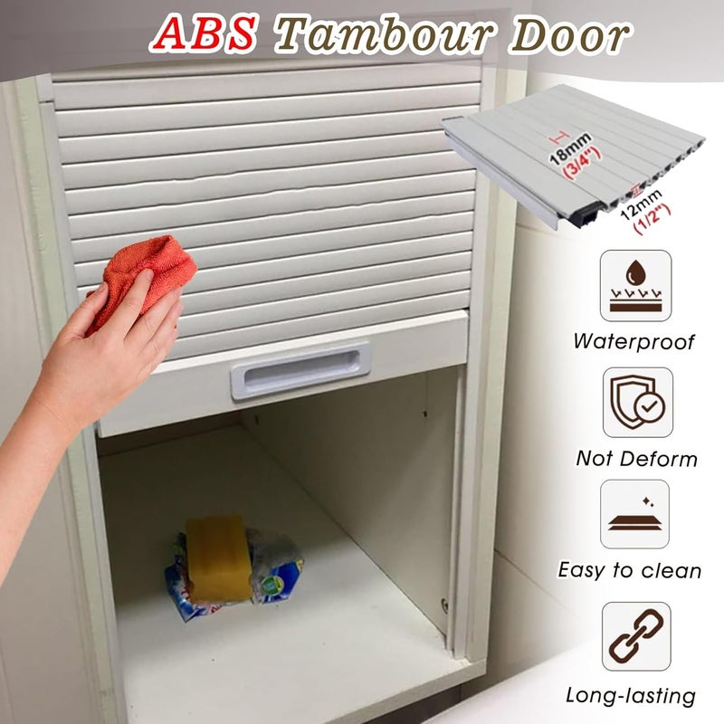 Tambour Sliding Door Sideboard Cabinet40 to 20" Closet Folding Storage for Bins Ideal for Campervan PantryStylish SpaceSaving Solutions for Home & RV - Image 4