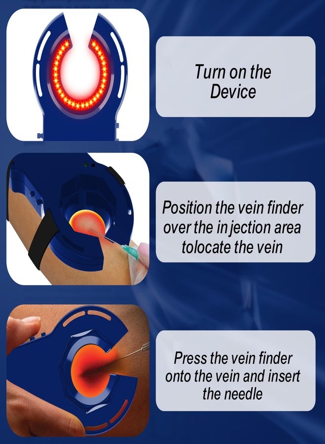 OTICA Adult LED Arm Vein Finder Premium Vein Detector With Advance Technology for All Age All Skin Type Vein Locator Vein Viewer for Doctors, Nurses, Hospital and Clinic Blue - Image 4