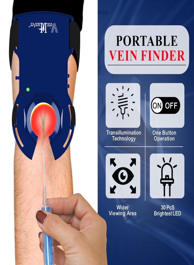 OTICA Adult LED Arm Vein Finder Premium Vein Detector With Advance Technology for All Age All Skin Type Vein Locator Vein Viewer for Doctors, Nurses, Hospital and Clinic Blue - Image 3