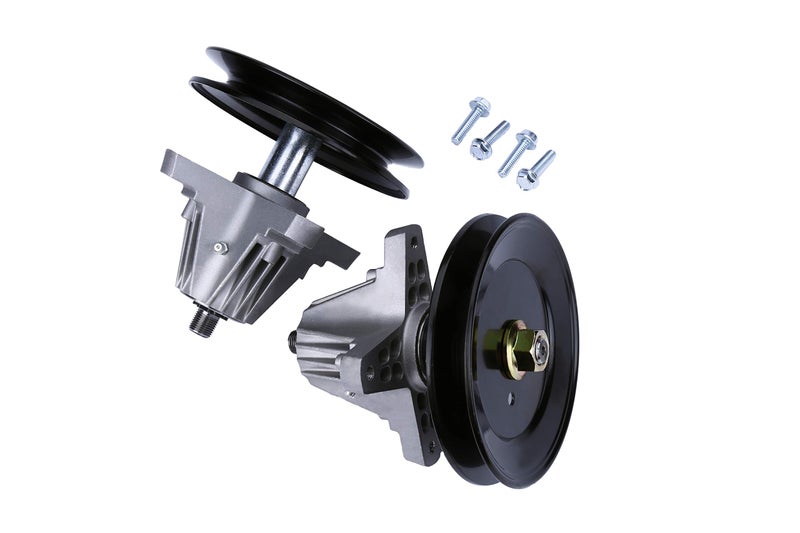 AA Ignition Replacement Lawn Mower Spindle Assembly with Pulley Set of 2 - Compatible with Cub Cadet, Troy-Bilt, MTD 42 Inch Deck - Replaces 918-04822B, 618-04822, 618-04822A, 618-04822B, 918-04889, 91804889A - Image 1