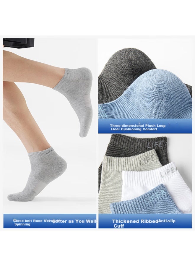 HLA Hailan Home "Cloud Cotton" Men'S Socks 25 New Short Tube Cotton Antibacterial Shock Absorption Sports Leisure Short Socks 5 Pairs Pack - Image 4