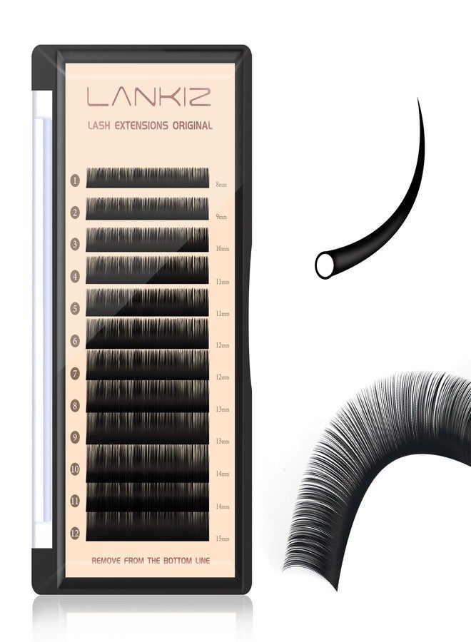 LANKIZ Classic Volume Lash Extension, 0.05 D Curl 8-15mm Mixed Eyelash Extension Lash Trays, Super Matt Black Individual Lash Extensions for Professional Salon Use - Image 1