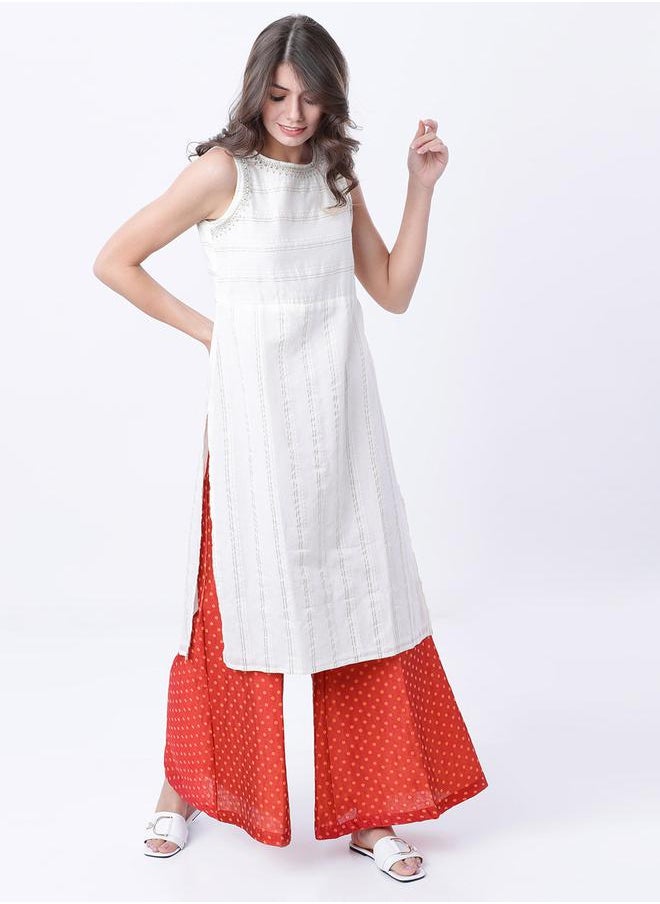 Vishudh Women Red Regular Fit Printed Parallel Pant by Styli  - Image 5