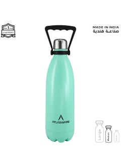Atlasware Water Bottle with a Capacity of 1000 ml, Stainless Steel Water Bottle that keeps Cold for 82 Hours and Keeps Heat for 34 Hours, Tiffany  - Image 1