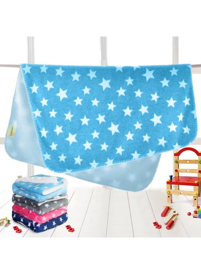 OYO BABY بطانية جديدة ناعمة للغاية للأطفال (100 × 75 سم) نجوم زرقاء من الفليس خفيفة الوزن لجميع الفصول؛ 012 شهر؛ كيس نوم؛ هدايا للرضع - Image 4