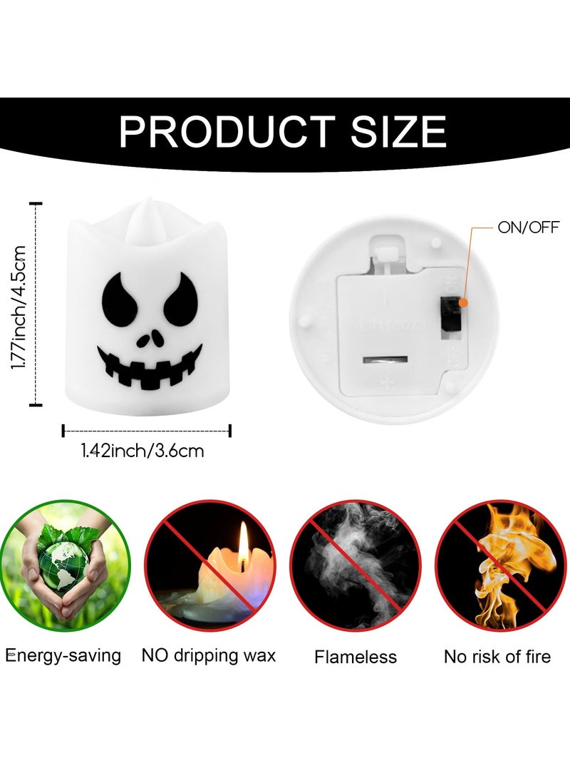 تشيلور 6 قطع من شموع الهالوين بدون لهب من Chielor، متغيرة اللون مع مؤقت عن بعد، شمعة شاي LED مع جهاز تحكم عن بعد، شموع LED متوهجة تعمل بالبطارية للهالوين، شموع زينة حفلات الهالوين الداخلية - Image 2