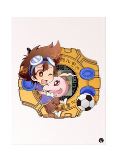 RKN Metal Plate Of The Anime Digimon Poster Multicolour 