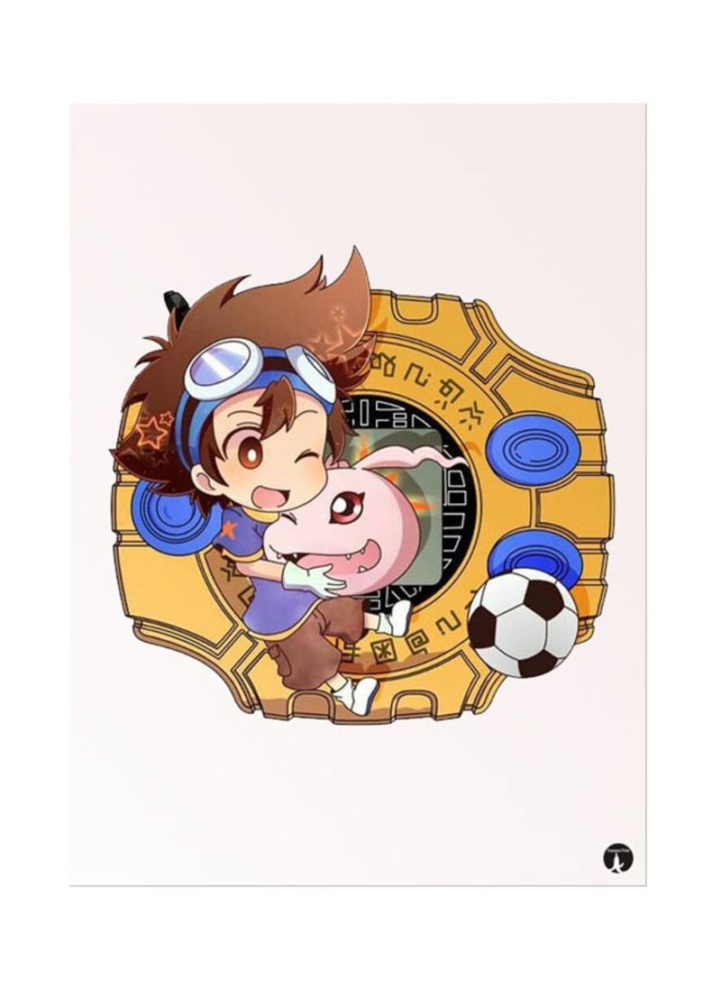 RKN Metal Plate Of The Anime Digimon Poster Multicolour 