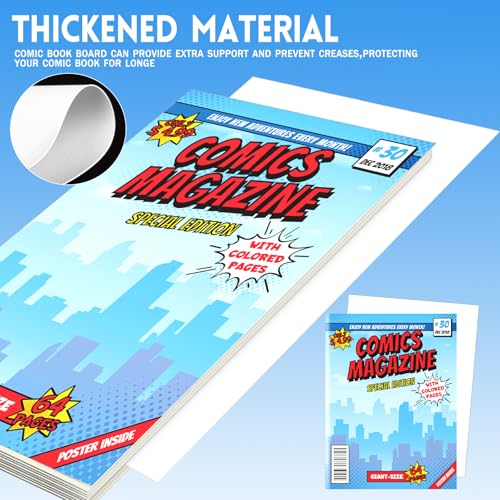 VOKOY 25 Sets Current Size Comic Book Bags and Boards, Reusable Transparent Comic Book Sleeves with Double-Sided White Cardboard Regular Comics Magazine Storage for Collector Small Business - Image 5