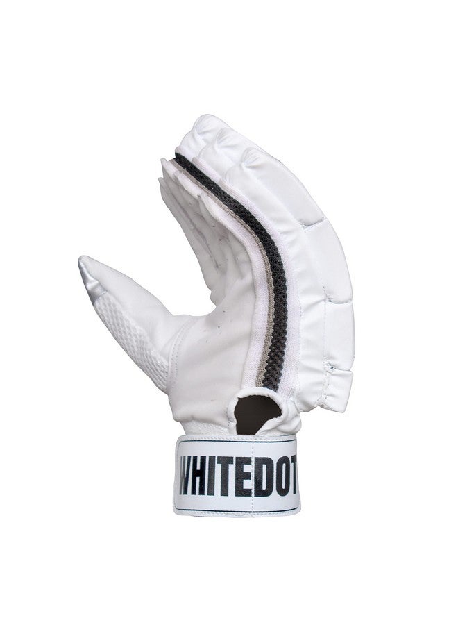 WHITEDOT SPORTS WHITEDOT SPORTS Dot 1.0 Cricket Batting Gloves, Boys, Lh (White, Leather) - Image 4