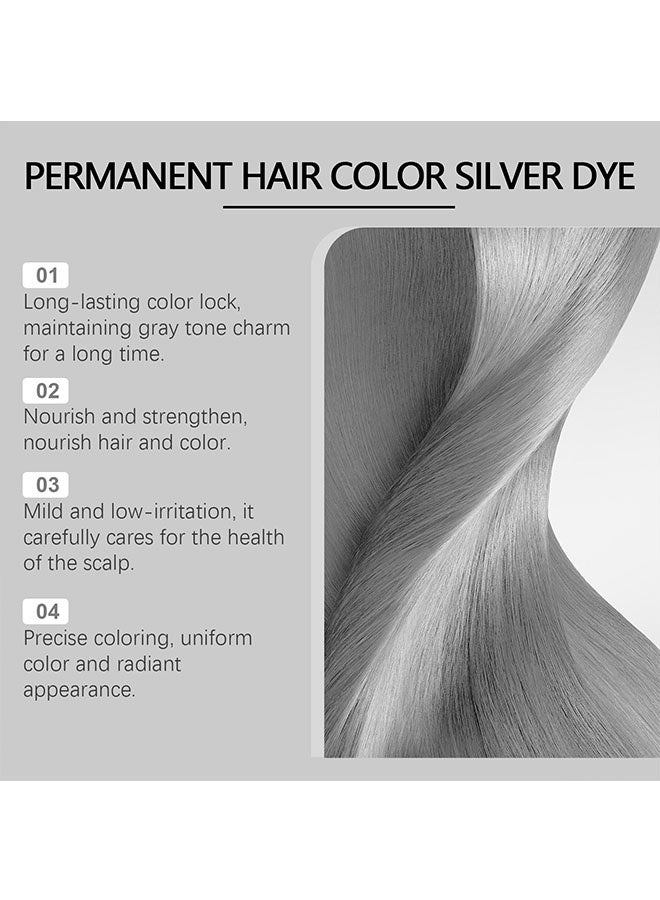 HOEGOA Permanent Hair Color Silver Dye 100g, Unisex Long Lasting Hair Color, Easy to Apply and Non Stripping, Suitable for All Hair Types, Fashionable for Party and Cosplay - Image 4