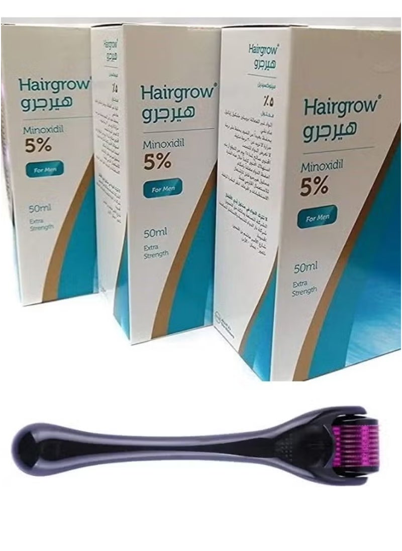 Dar Al Dawa Pack of 3 Hair grow Minoxidil With Derma Roller 