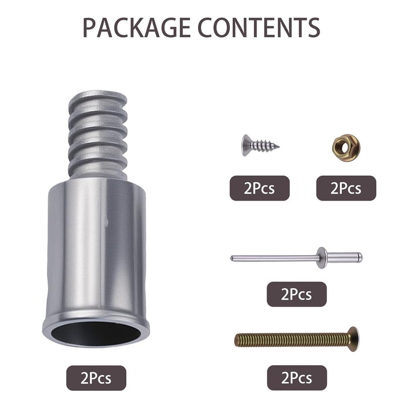 Heran 2 PCS 1inch/25mm Threaded Tip Replacement Repair Kit, for Mop, Broom, and Household Cleaning Tools, Sturdy Repair Kit with Installation Screw Accessories - Image 3