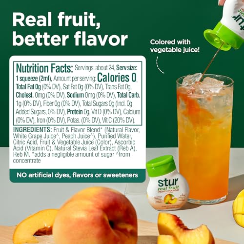 Stur Liquid Water Enhancer | Peach Mango | Sweetened with Stevia | High in Vitamin C & Antioxidants | Sugar Free | Zero Calories | Keto | Vegan | 5 Bottles, Makes 120 Drinks - Image 2