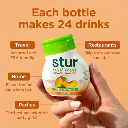 Stur Liquid Water Enhancer | Peach Mango | Sweetened with Stevia | High in Vitamin C & Antioxidants | Sugar Free | Zero Calories | Keto | Vegan | 5 Bottles, Makes 120 Drinks - Image 5