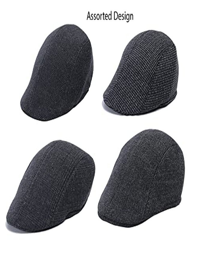 CLOTHERA قبعات غولف/قبعات مسطحة سوداء من القطن من كلوثيرا (عبوة من قطعتين) للرجال، مقاس حر - Image 3