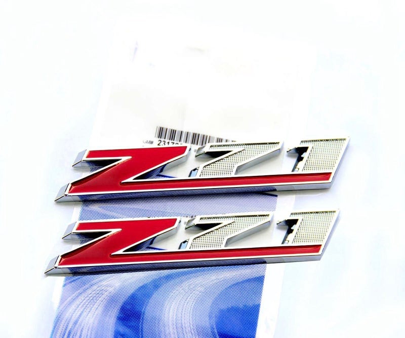 2pack OEM Z71 Emblem Badges 3D Compatible with Silverado 1500 2500Hd Tahoe Suburban 20102018 Chrome Red