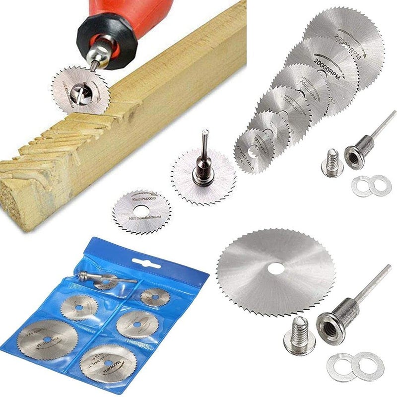 DIY Crafts CTDIYHI24849 Wood Cutting Saw Blade Disc Mandrel Pack of 7 Pcs Design No 1 - Image 5