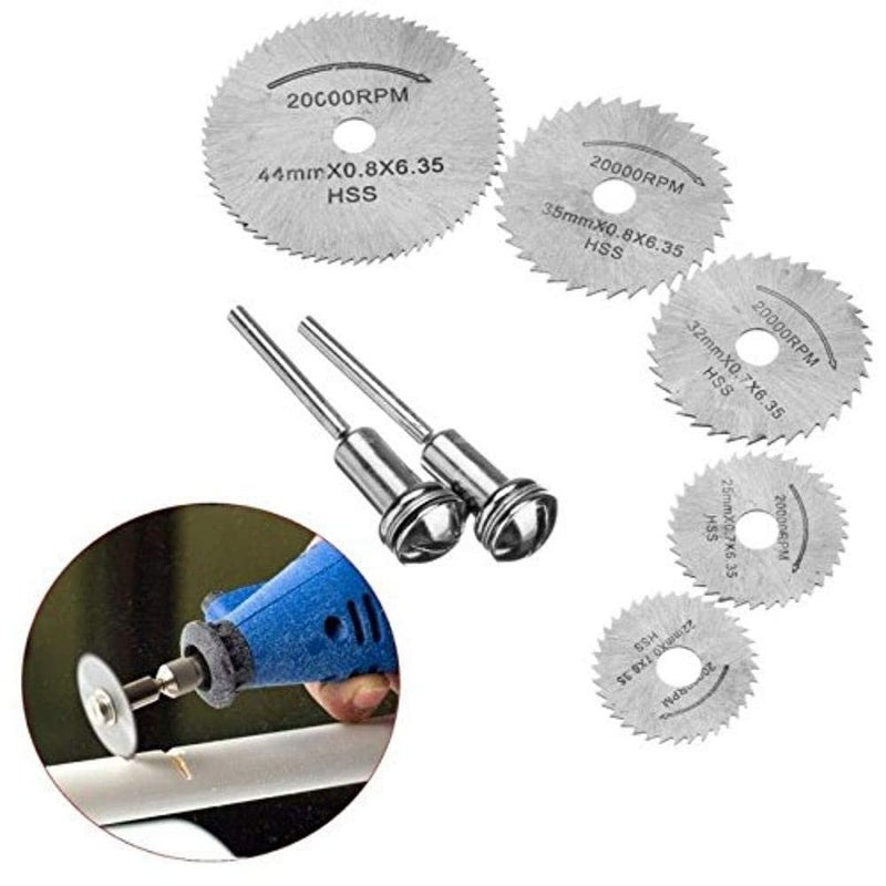 DIY Crafts CTDIYHI24849 Wood Cutting Saw Blade Disc Mandrel Pack of 7 Pcs Design No 1 - Image 2