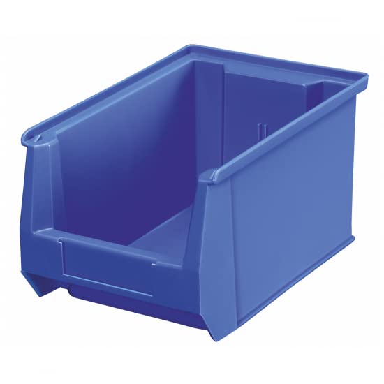 AURA PLAST Plastic Bin Screws Storage Material Handling Electronic Material Bin Strong Heavy Duty Rainforced Base Engineering Small Utilities Tools Box Blue Pack of 5 - Image 2
