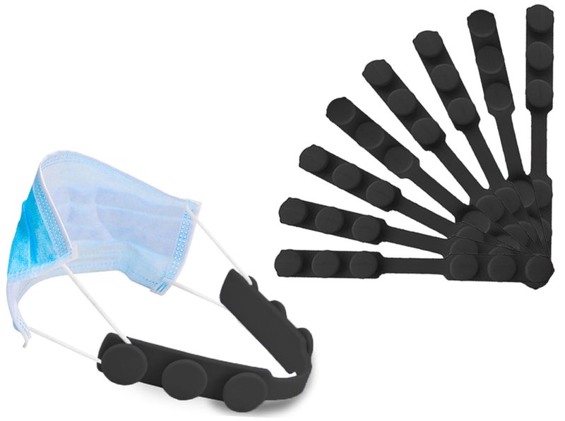 EVGLOW Mask Strap ExtenderAntiTightening Mask Holder Hook Ear Strap 2020 Update 8PCS Black - Image 3
