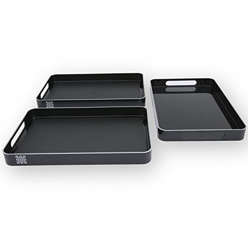 Jaypee Plus Prisma Medium Serving Tray Set of 3 Black - Image 4
