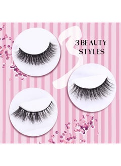 Calailis False Eyelash, Eye Makeup Lash 3D Faux Mink Fake Eyelash Long Natural Eyelashes 3 Pairs With 5G False Eyelash Glue (Cs14)  - Image 3