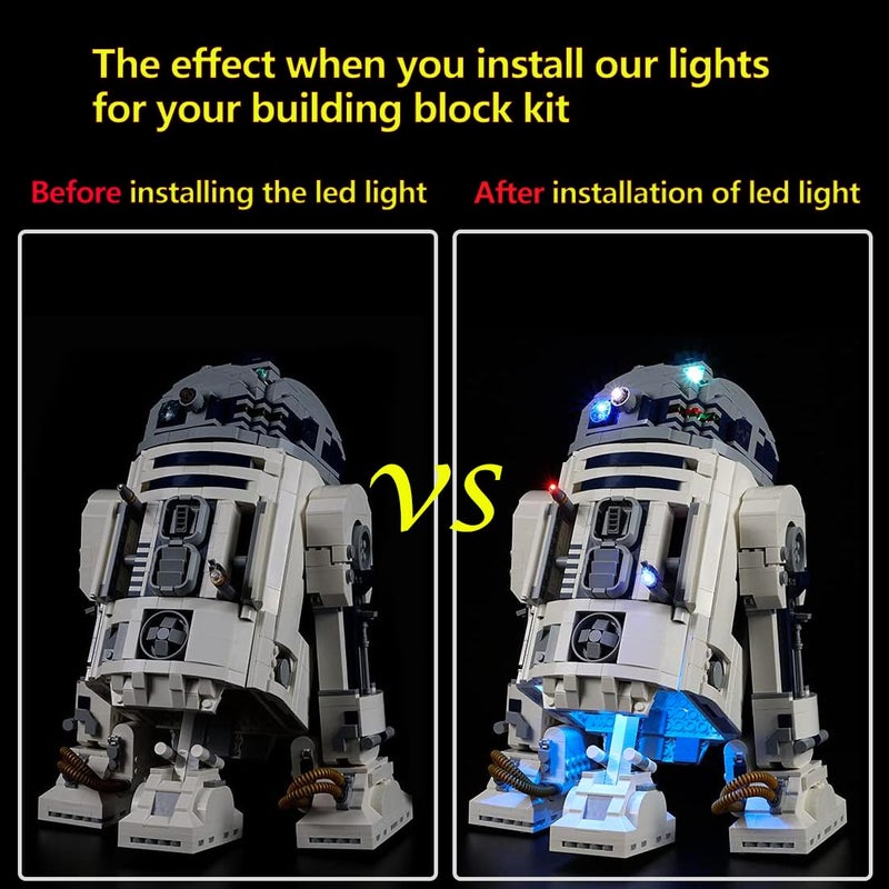 Kyglaring LED Light Kit Compatible with Lego R2-D2 75308 Building Set, Upgraded Lighting Accessories for Star Wars R2 D2 Building Blocks, Lights Only (Model Not Included), RC Sound Version - Image 3