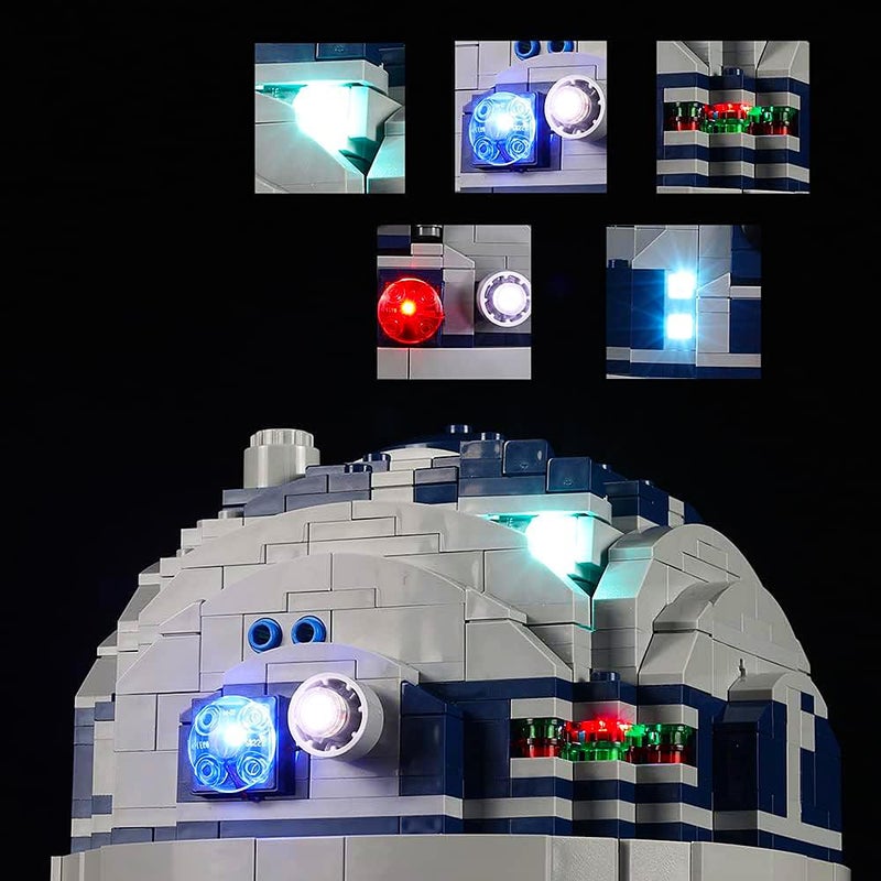 Kyglaring LED Light Kit Compatible with Lego R2-D2 75308 Building Set, Upgraded Lighting Accessories for Star Wars R2 D2 Building Blocks, Lights Only (Model Not Included), RC Sound Version - Image 4