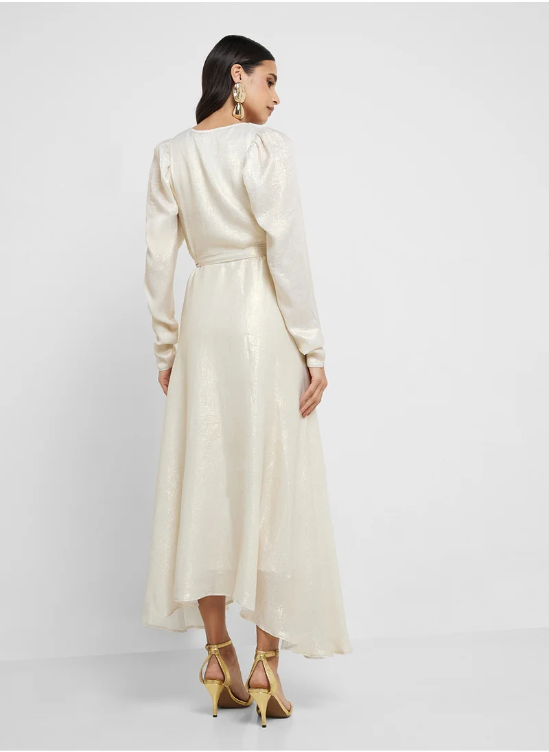 Shahad x Khizana Shimmer Wrap Dress