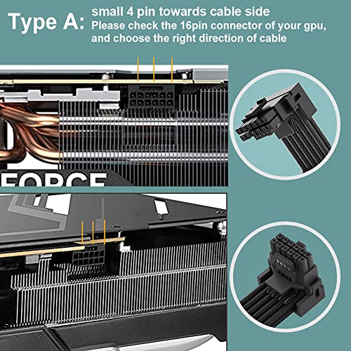 JOYJOM 12VHPWR 90 Degree Adapter for Corsair: PCIE 5.0 16AWG 600W 12VHPWR Adapter Dual 8 Pin PCIe to 16 Pin 12+4 Pin for RTX 4090 4080 3090TI 4070Ti Graphics Card GPU, ONLY for Corsair Power Supply (Type A) - Image 2