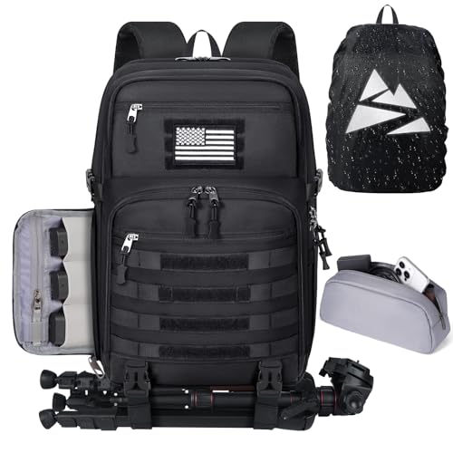 SDYSM Camera Backpack Bag Professional for DSLR/SLR Mirrorless Camera Waterproof 15.6 inch Tactical Camera Bags for Photographers with Rain Cover, Tripod Holder, Small Bag Photography Backpack Case - Image 1