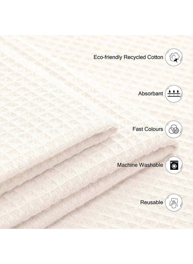 Encasa XO Quick Drying Kitchen Dish Towels Pack of 12 - Cotton - 12x12 in | Ultra Soft & Highly Absorbent Kitchen Hand Dish Cloths For Dishes & Wiping Down Countertops, Appliances And Spills - Natural - Image 5