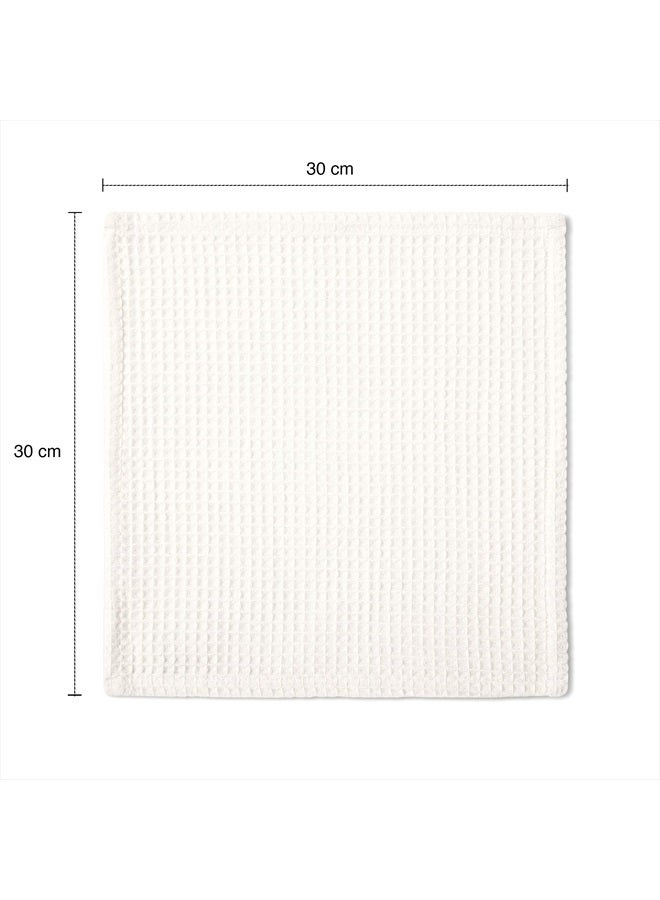 Encasa XO Quick Drying Kitchen Dish Towels Pack of 12 - Cotton - 12x12 in | Ultra Soft & Highly Absorbent Kitchen Hand Dish Cloths For Dishes & Wiping Down Countertops, Appliances And Spills - Natural - Image 3