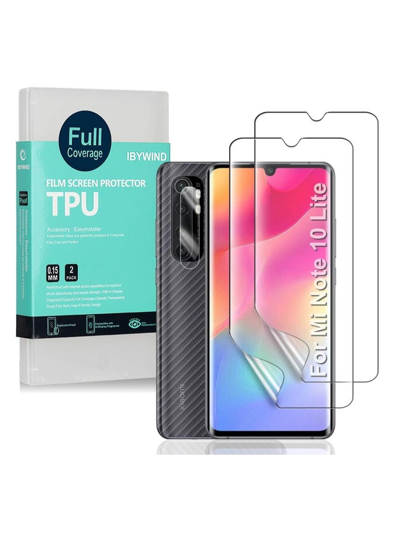Ibywind Carbon Fiber Screen With Camera Lens Protector For Mi Note 10 Lite Pack Of 2 - Image 1