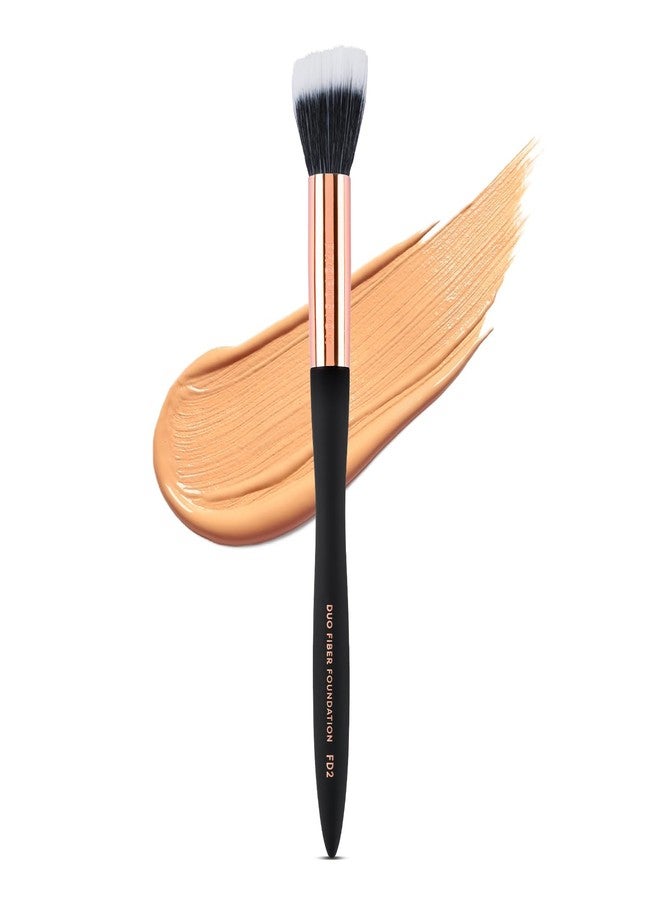 Profusion Cosmetics Artistry Series Duo Fiber Foundation Brush, Multi Dimensional and Luxurious Soft Touch Matte Finish With Waved Handle and Optimum Grip for Lightweight Balance - Image 1