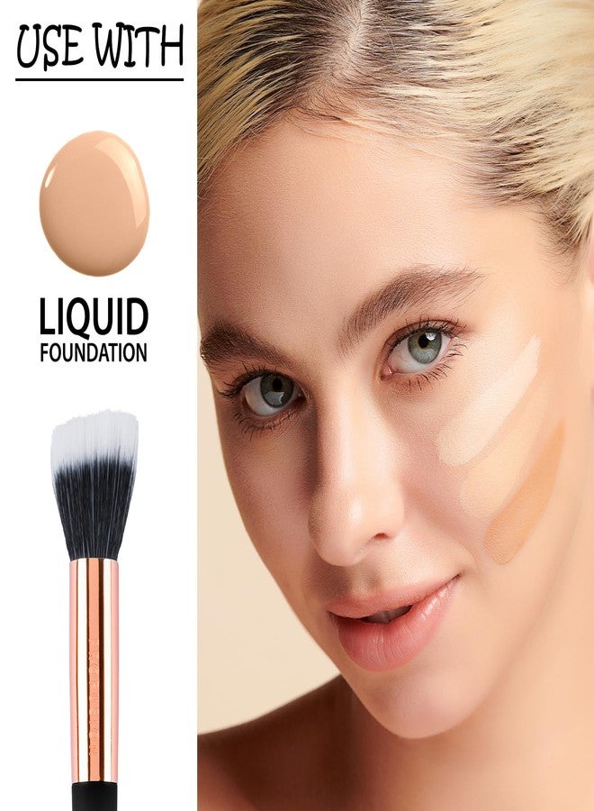 Profusion Cosmetics Artistry Series Duo Fiber Foundation Brush, Multi Dimensional and Luxurious Soft Touch Matte Finish With Waved Handle and Optimum Grip for Lightweight Balance - Image 3