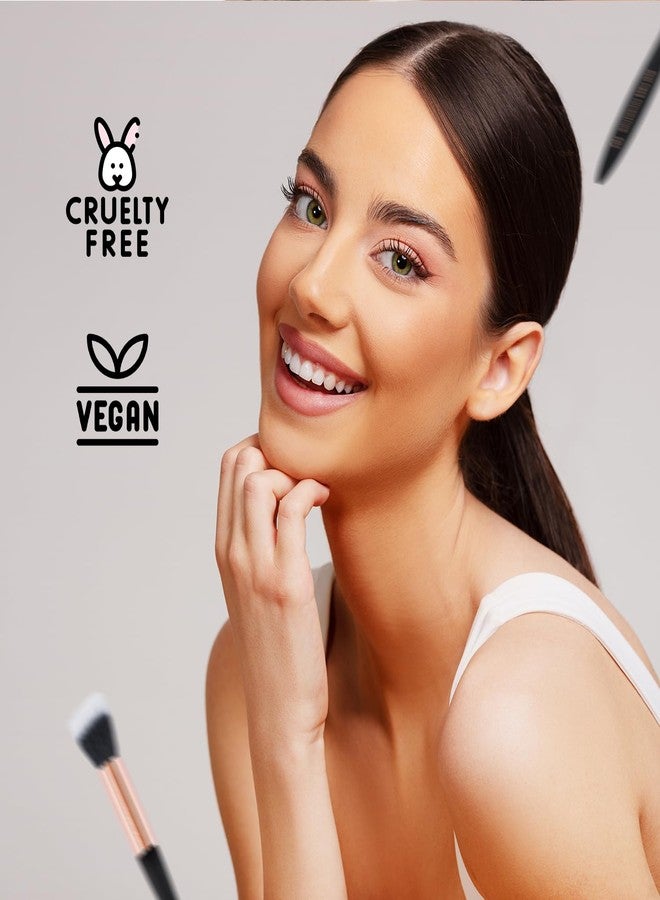 Profusion Cosmetics Artistry Series Duo Fiber Foundation Brush, Multi Dimensional and Luxurious Soft Touch Matte Finish With Waved Handle and Optimum Grip for Lightweight Balance - Image 4